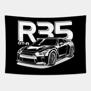 GTR R35 (White Print) Tapestry