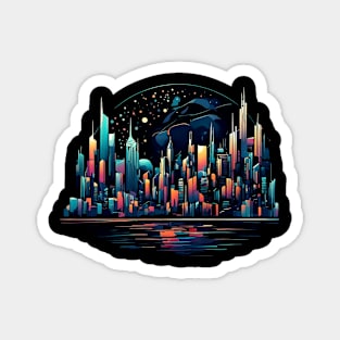 City at night Magnet