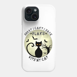 Sorry I Can't I Have Plans With My Cat Halloween Cat Lover Kitty Owner Phone Case