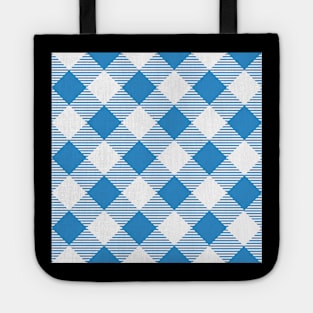 Geometric Blue Square Stripes Tote