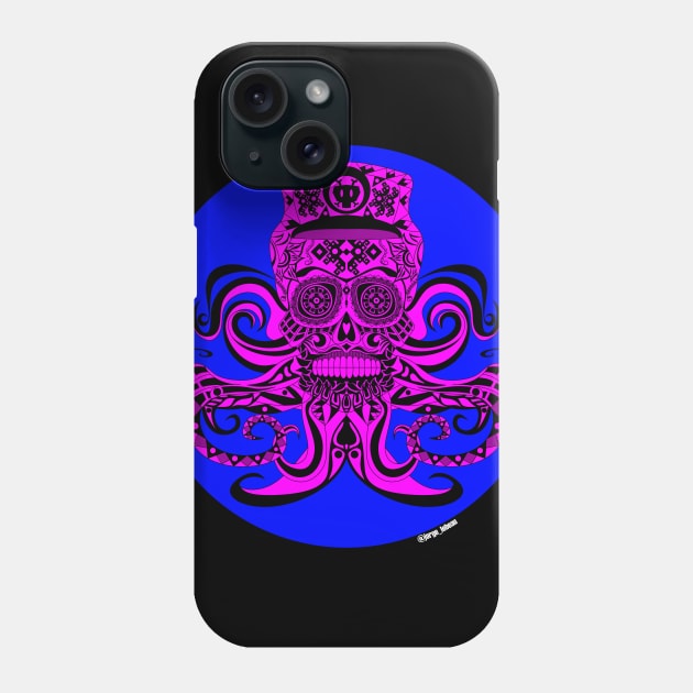 captain octopus in skeleton madness ecopop Phone Case by jorge_lebeau