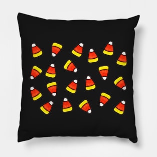 Candy Corn Pack and Pattern (Black) Pillow
