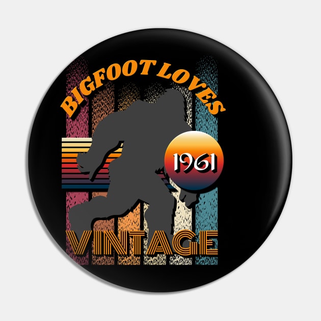 Bigfoot Loves Vintage 1961 Pin by Scovel Design Shop