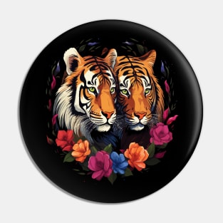 Siberian Tiger Couple Valentine Pin