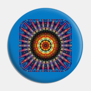 Psychedelic Kaleidoscopic Mandala Design Pin