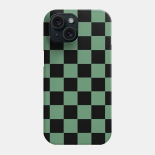 Apple Green and Black  Chessboard Pattern Phone Case