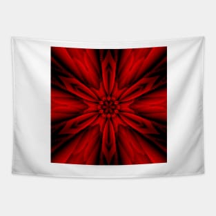 scarlet and red hexagonal floral fantasy kaleidoscopic design Tapestry