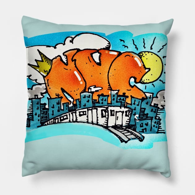 NYC Represent Pillow by Lampaworks Inc.