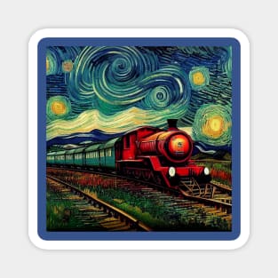 Starry Night Wizarding Express Train Magnet