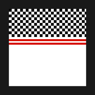 Black and White Racer Stripe Checkerboard T-Shirt