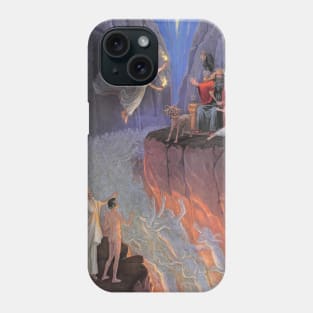 Hades and Cerberus Guard Over a River of Souls Phone Case