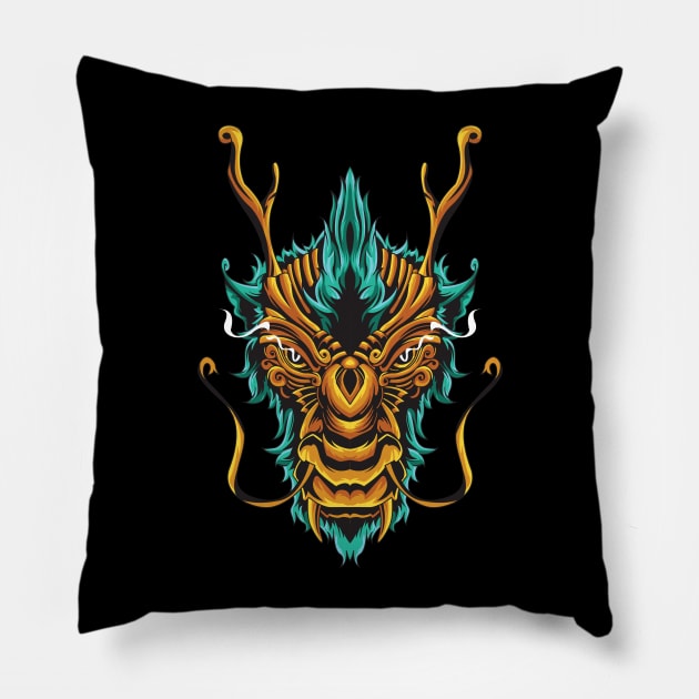 Ornamental Dragon Pillow by NizarW