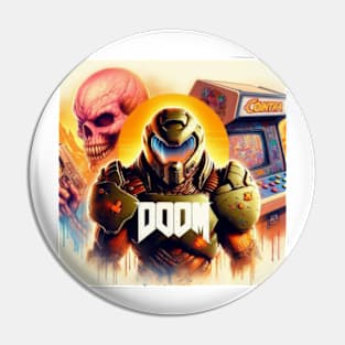 Doom Guy with Contra Arcade Pin