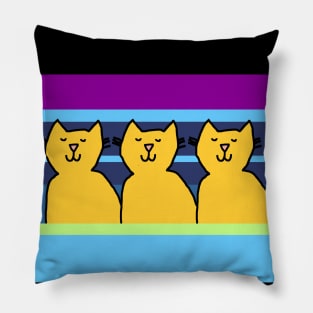 Three Peaceful Cats Pillow