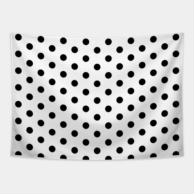 Black polka dots. Tapestry by ColorKingdom