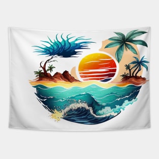 Summer tropical beach Tapestry