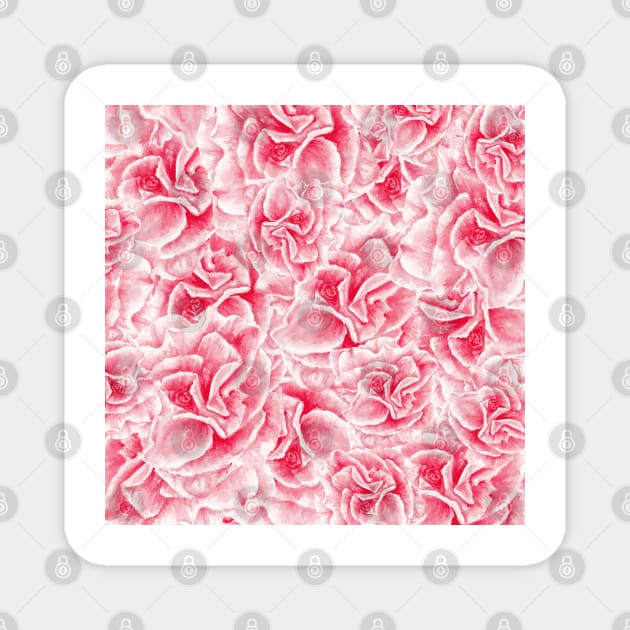 pattern with watercolor pink flowers Magnet by lisenok