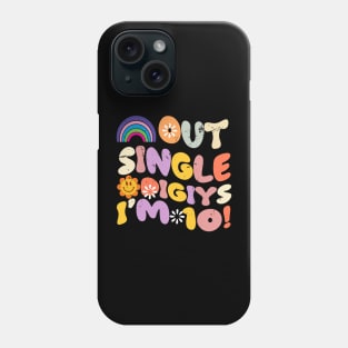 Peace Out Single Digits Retro Groovy 10th Birthday Girl Phone Case