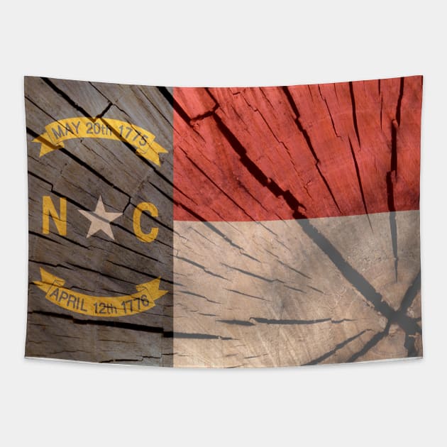 North Carolina Wood Flag Tapestry by DrPen