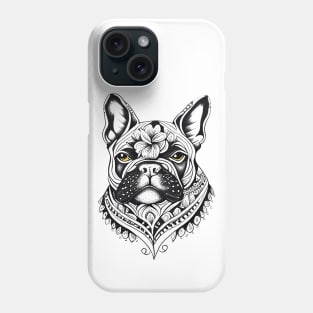 English Bulldog Pet Animal Nature Illustration Art Tattoo Phone Case