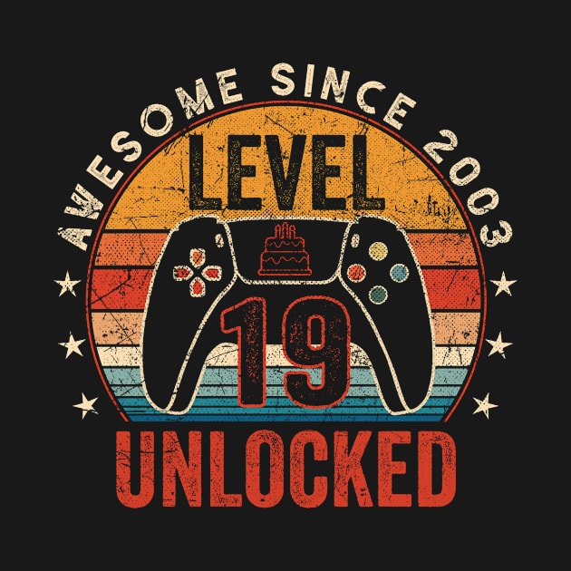 Vintage Level 19 Unlocked Video Gamer 19th Birthday by ArifLeleu