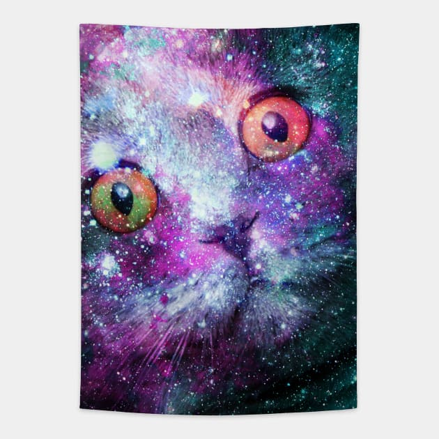 Cute Astro Space Cat In Universe Tapestry by Random Galaxy