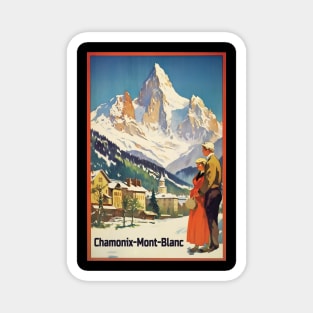 Chamonix, Mont Blan, Ski Poster Magnet