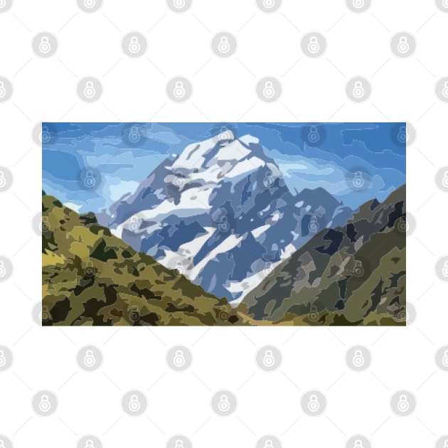 Mt Cook Summit Digital Painting by gktb