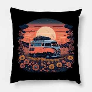 sunset traveling Pillow