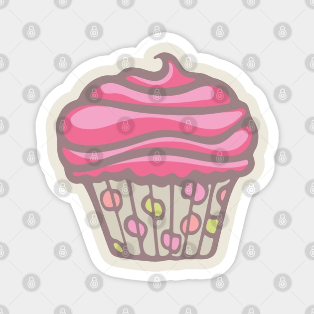 POLKA DOT CUPCAKE DREAMS Party Pink Buttercream Icing - UnBlink Studio by Jackie Tahara Magnet by UnBlink Studio by Jackie Tahara