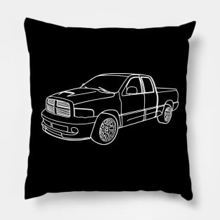 Dodge RAM SRT10 white outline Pillow