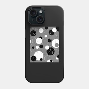 Bubbles - Circles 2 in Black White and Grey Phone Case