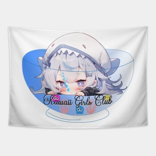 Kawaii Girls Club - Cute Chibi Shark Girl Tapestry