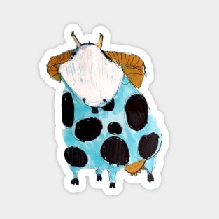 Blue halloween cow Magnet