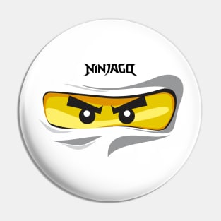 Ninjago Eyes WHITE Ninja ZANE FanArt FanMade T-Shirt Pin