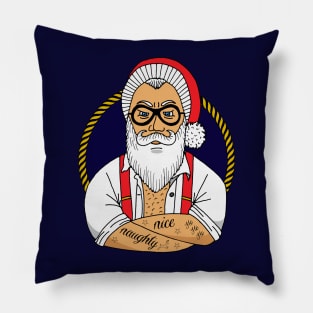 Christmas Hipster Santa Claus Pillow