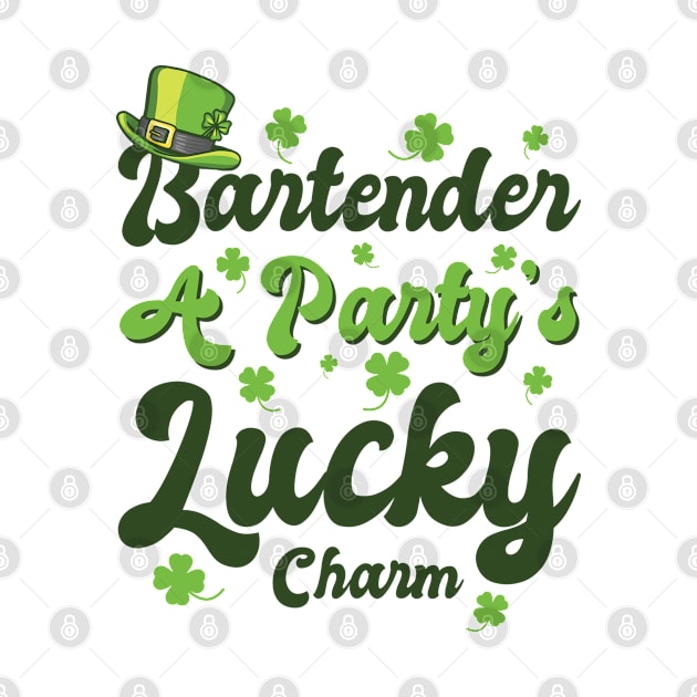 St. Patrick's Day Shamrock Clover Bartender Lucky Charm by Tom´s TeeStore