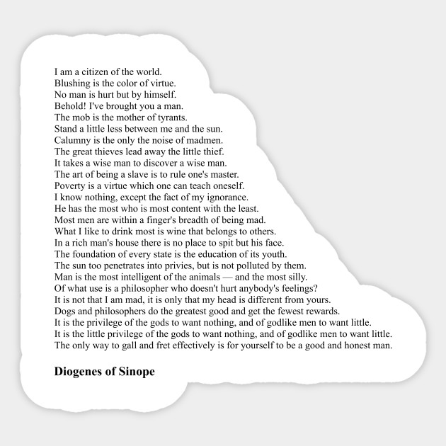 Diogenes Quotes Diogenes Sticker Teepublic