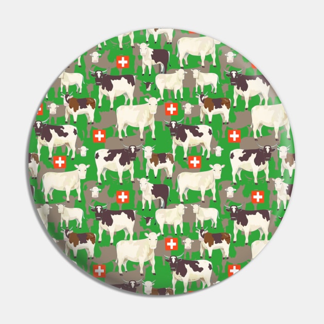 Swiss cows Pin by Remotextiles