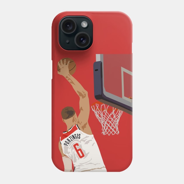 Kristaps Porzingis Slam Dunk Phone Case by rattraptees