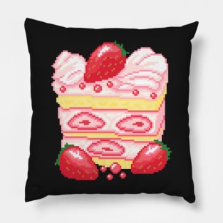 Strawberry Cake Pixel Art Pillow