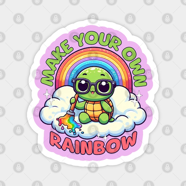 Cute Turtles Make Your Own Rainbow Magnet by alcoshirts