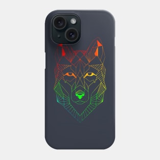 geometric wolf Phone Case