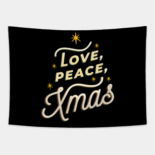 Peace Love Xmas - Christmas Tree Tapestry