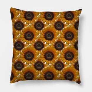 Summer joyful color image of a sunflower, flowers that rotates behind the sun Pillow