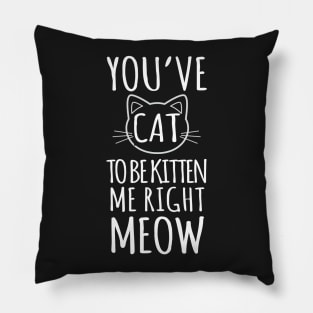 You've Cat To Be Kitten Me Right Meow Pillow