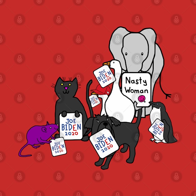 Small Animals with Joe Biden 2020 Signs by ellenhenryart