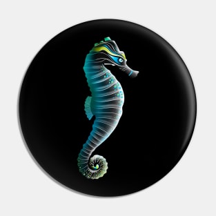 Blue and Black Sea Horse Pin