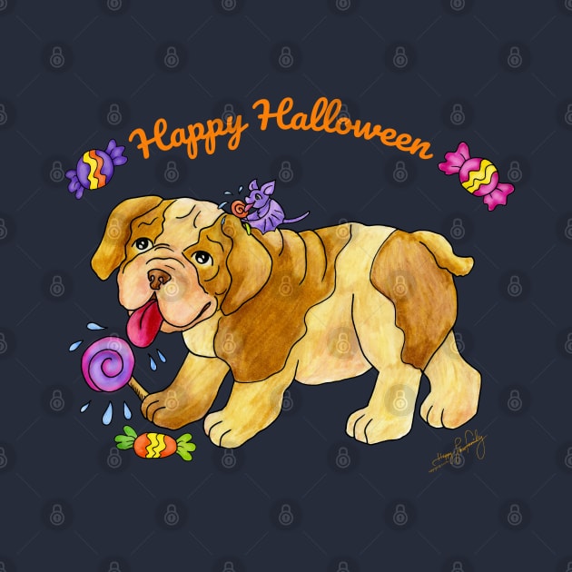 Sweet Halloween Bulldog 1 by Happy Lines Family