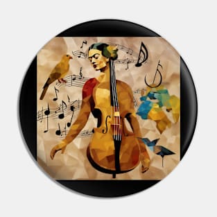 Abstract Image Of A Female With A Body Of A Violin Pin